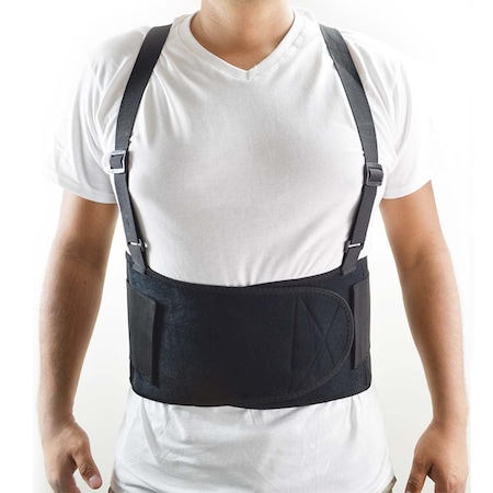 Interstate Safety Economy Double Pull Elastic Back Support Belt with Adjustable Shoulder Straps - Extra Large 40150-XL